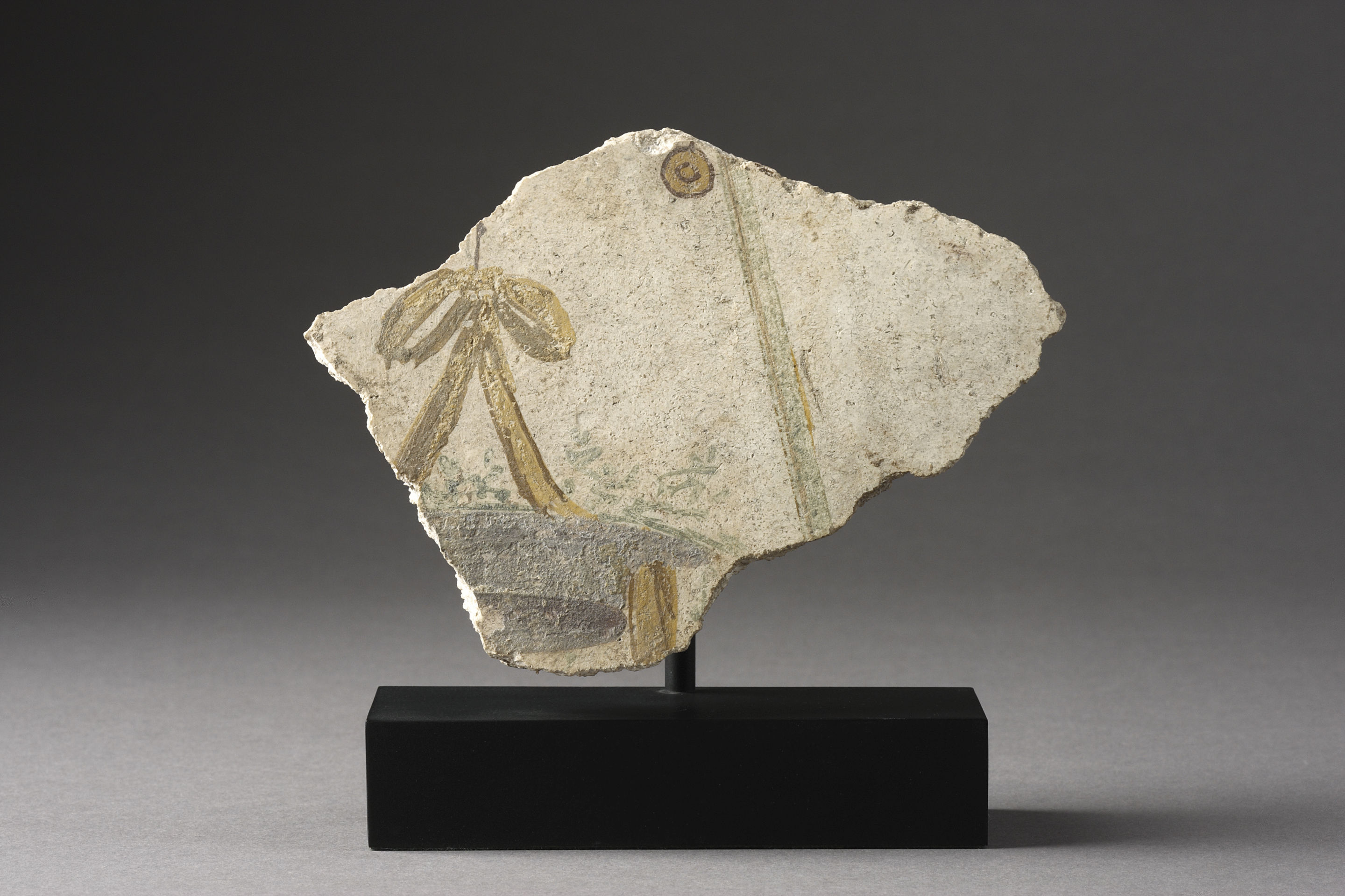 Ancient Roman Fresco Fragment from a Pompeian Villa Wall